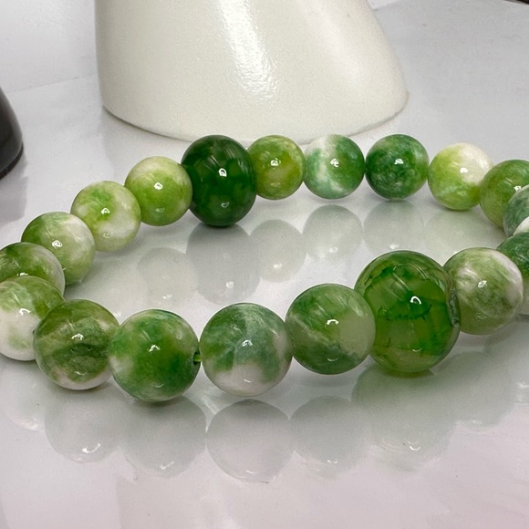 RARE PERSIAN JADE + AGATE NATURAL BRACELET size 7”,8” - Picture 8 of 13
